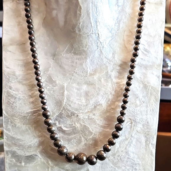 Native American Sterling Silver Graduated Necklace